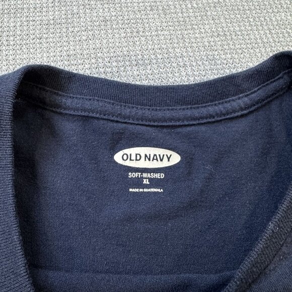 Old Navy Mens Navy Blue T-Shirt Sunset Basketball Court Palm Trees Graphic Sz XL - Picture 4 of 9